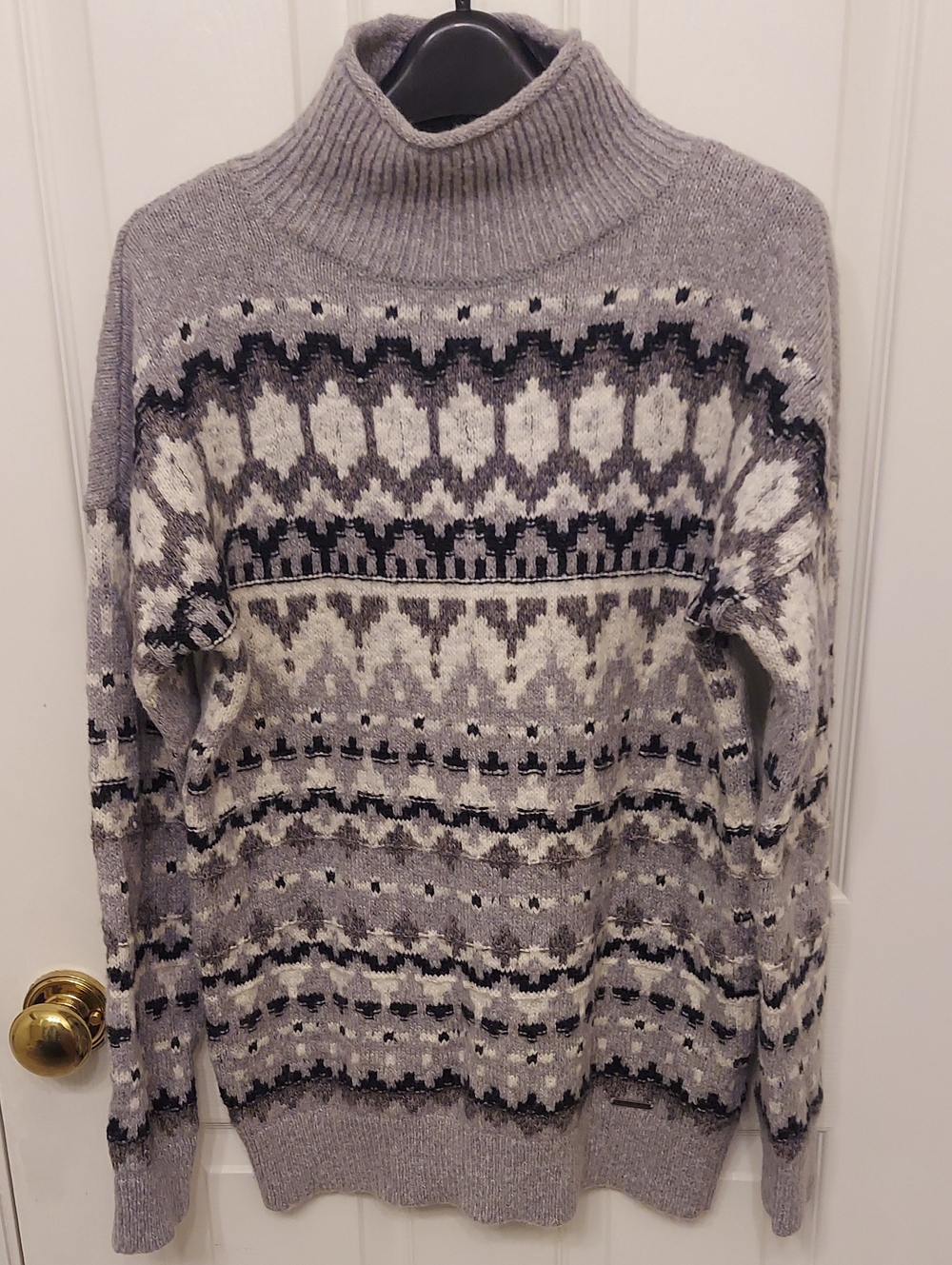 Abercrombie & Fitch Fair Isle Nordic Turtleneck Sweater XS Like New